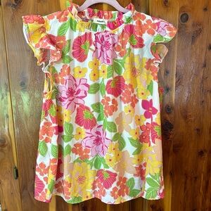 Adora, women’s M. Light weight, flowing, floral material. Very comfy and cool